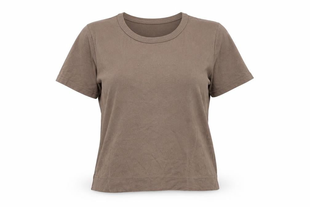 Fransa Womens Brown Cotton Basic T-Shirt Size XL Round Neck - Logo