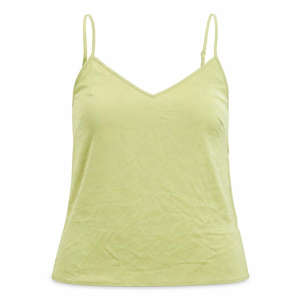 Marks & Spencer Womens Green Polyester Basic Tank Size 14 V-Neck