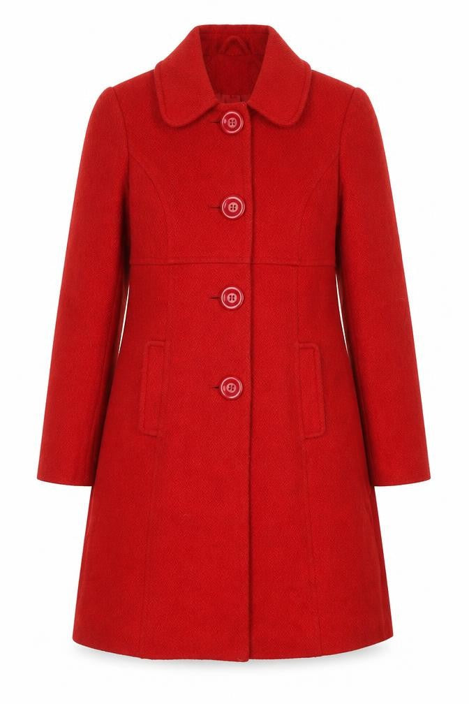Dorothy Perkins Womens Red Overcoat Coat Size 8 Button