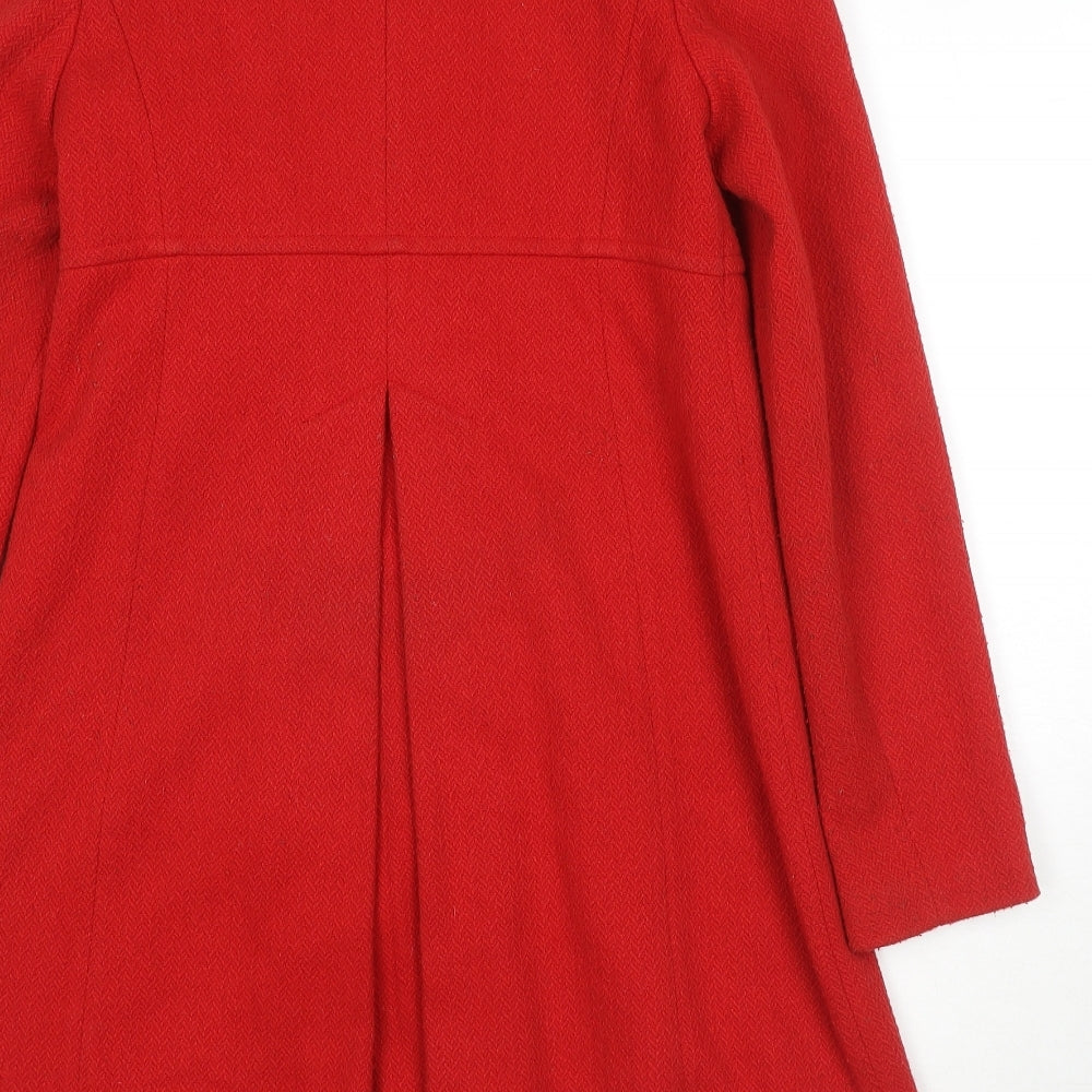 Dorothy Perkins Womens Red Overcoat Coat Size 8 Button