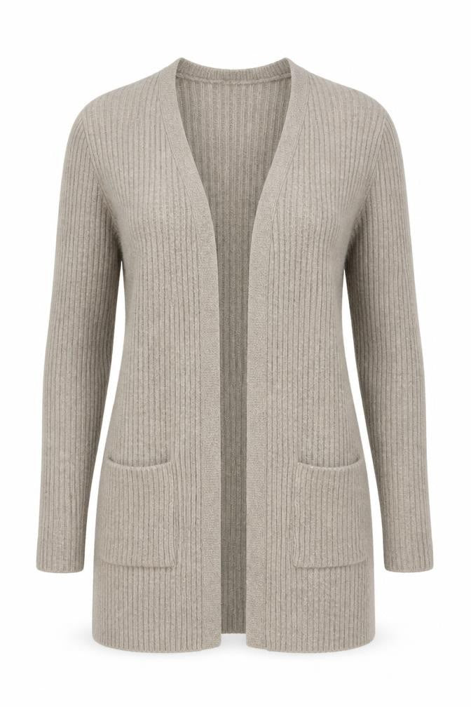 Marks & Spencer Womens Beige V-Neck Acrylic Cardigan Jumper Size 10