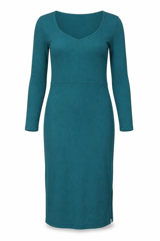 Et Vous Womens Blue Viscose Jumper Dress Size 12 Square Neck Pullover