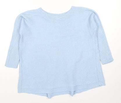 Phase Eight Womens Blue Round Neck Viscose Pullover Jumper Size S