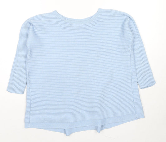 Phase Eight Womens Blue Round Neck Viscose Pullover Jumper Size S