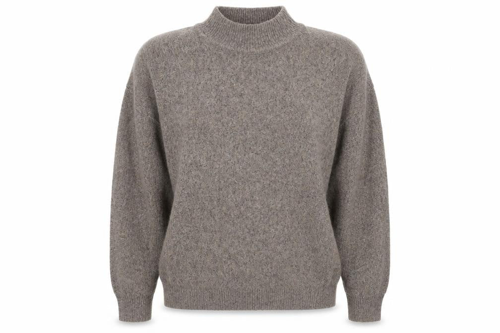 Selection Womens Brown Mock Neck Acrylic Pullover Jumper Size M