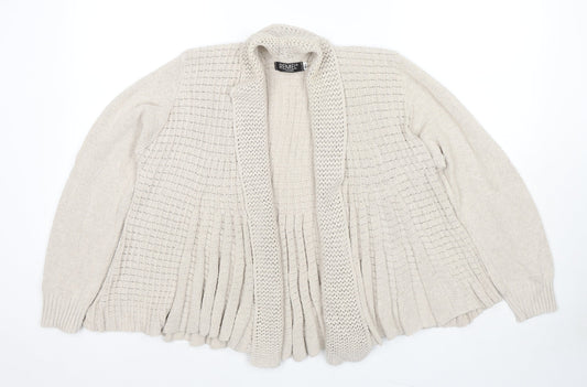 Remel London Womens Beige V-Neck Cotton Cardigan Jumper Size M - Size M/L