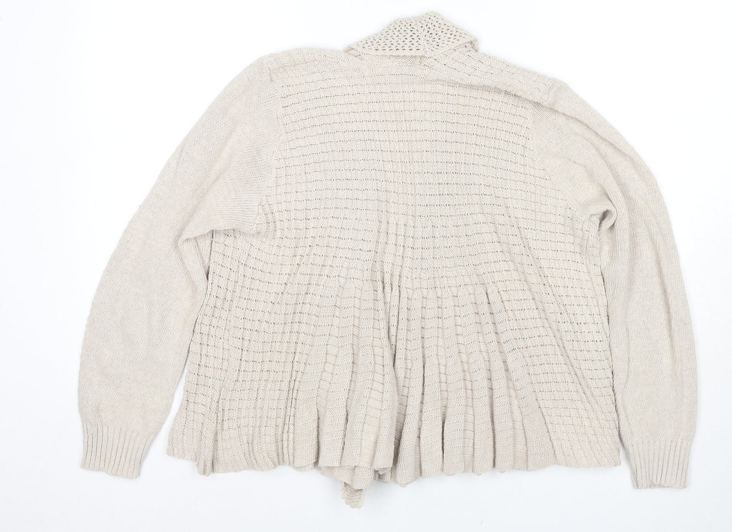 Remel London Womens Beige V-Neck Cotton Cardigan Jumper Size M - Size M/L