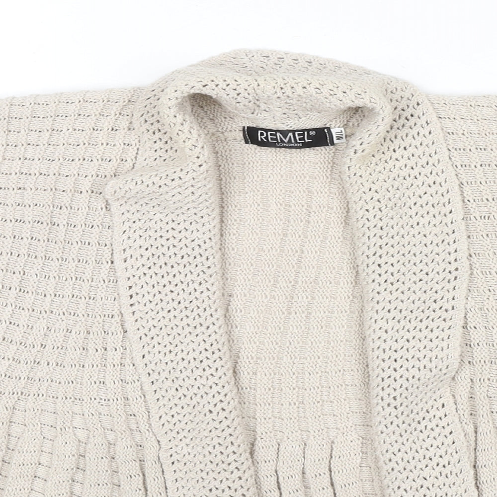 Remel London Womens Beige V-Neck Cotton Cardigan Jumper Size M - Size M/L