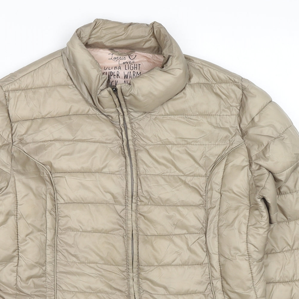 Lottie Loves Womens Beige Jacket Size S Zip