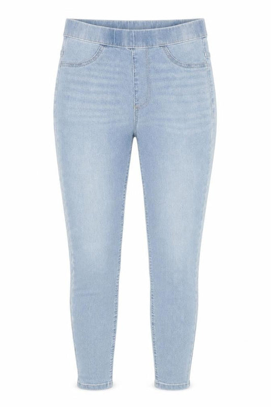 Marks & Spencer Womens Blue Cotton Jegging Jeans Size 8 L26 in Regular Zip