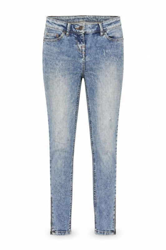 Next Womens Blue Cotton Skinny Jeans Size 6 L20 in Regular Zip - Pockets