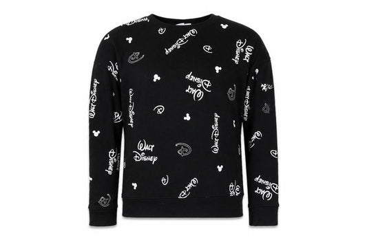 Disney Womens Black Polyester Pullover Sweatshirt Size L Pullover - Logo
