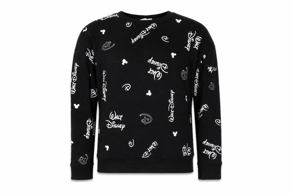 Disney Womens Black Polyester Pullover Sweatshirt Size L Pullover - Logo