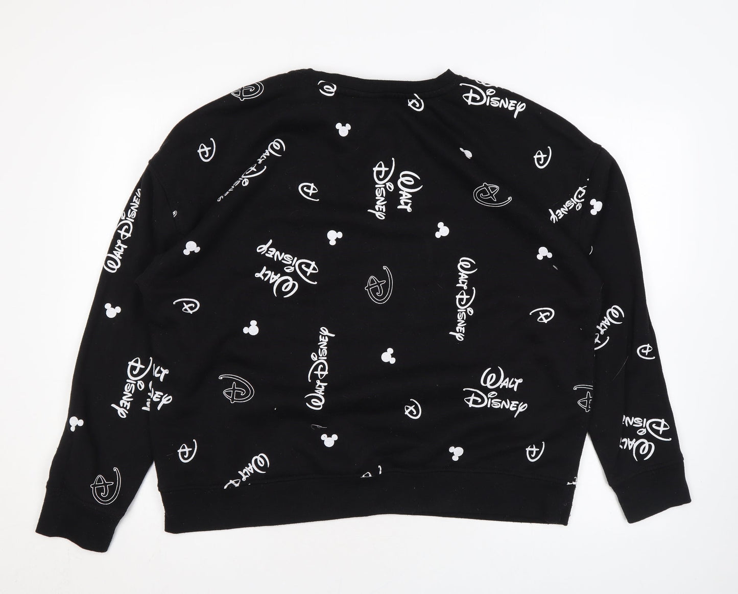 Disney Womens Black Polyester Pullover Sweatshirt Size L Pullover - Logo
