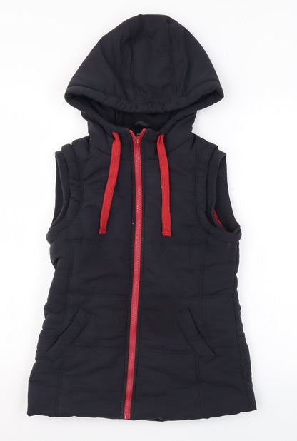 New Look Womens Blue Gilet Coat Size 8 Zip