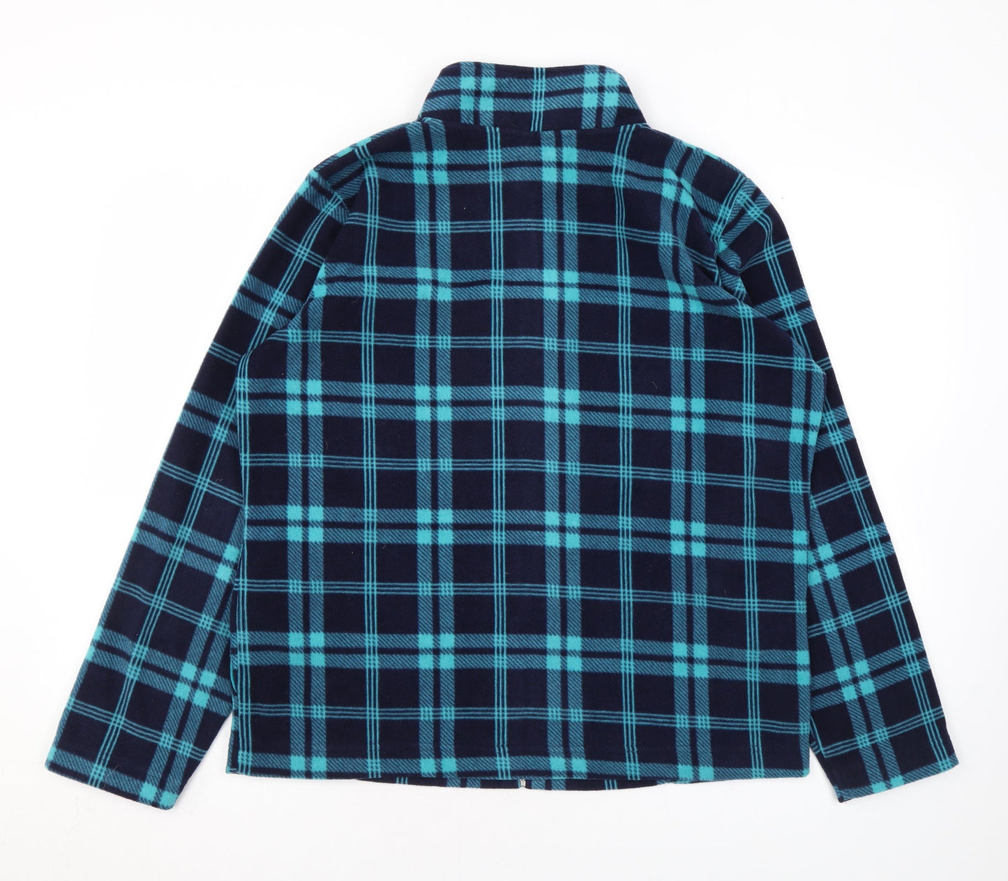 EWM Womens Blue Plaid Jacket Size M Zip