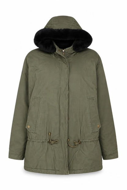 Selected Womens Green Rain Coat Coat Size 6 Zip