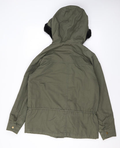 Selected Womens Green Rain Coat Coat Size 6 Zip
