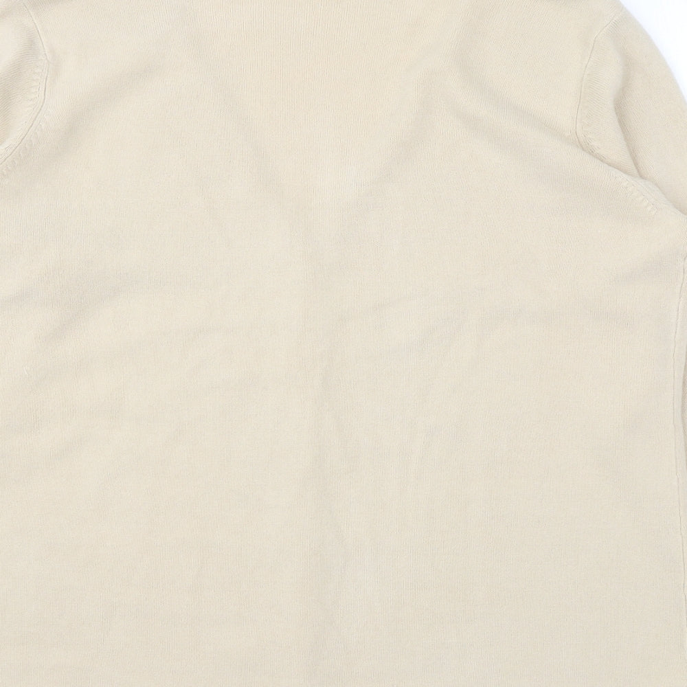 Bonmarché Womens Beige Scoop Neck Acrylic Cardigan Jumper Size M
