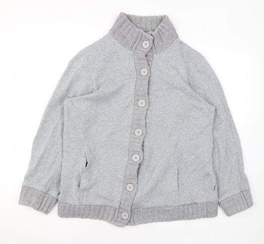 Damart Womens Grey Mock Neck Cotton Cape Jumper Size 18