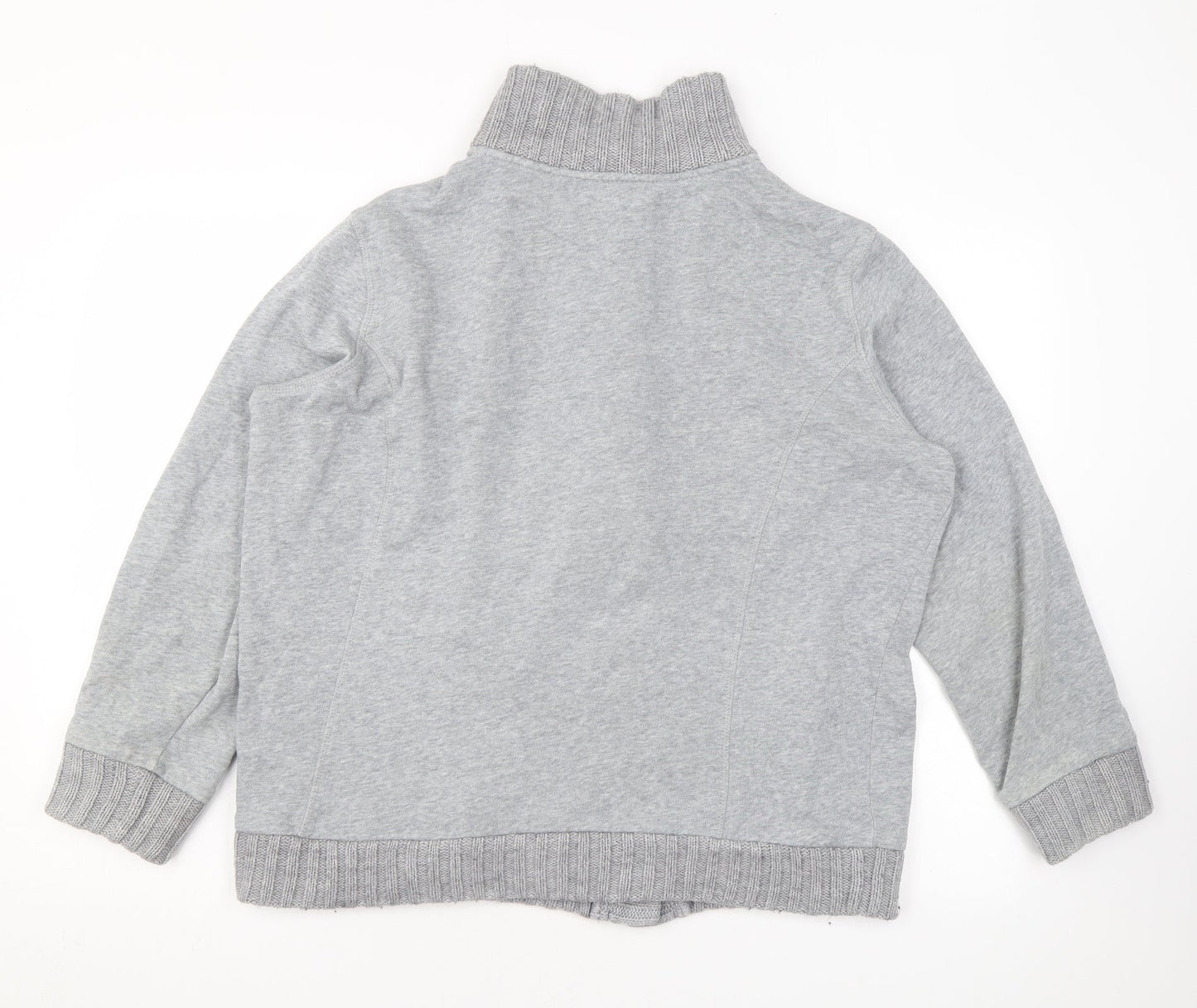 Damart Womens Grey Mock Neck Cotton Cape Jumper Size 18