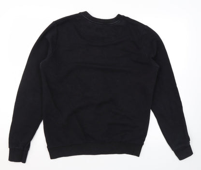 Back view of Star Wars men’s black cotton pullover sweatshirt, size M, - stormtrooper