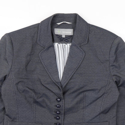 Marks & Spencer Womens Grey Jacket Blazer Size 12 Button