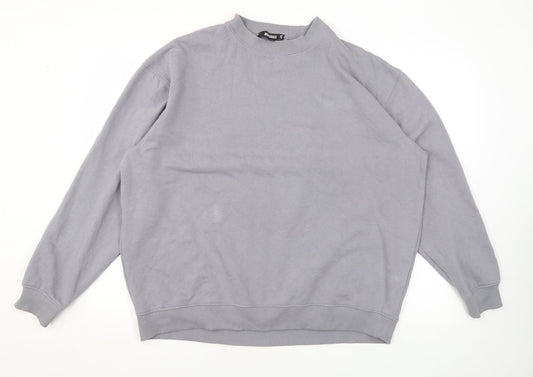 Missguided Womens Grey Cotton Pullover Sweatshirt Size M Pullover