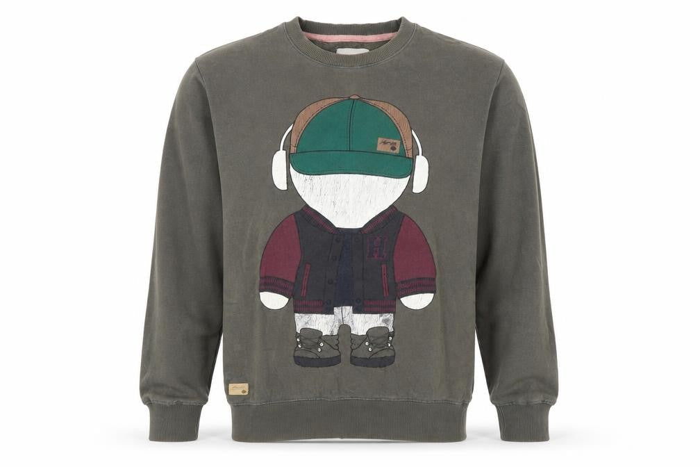 Himas Mens Green Cotton Pullover Sweatshirt Size L