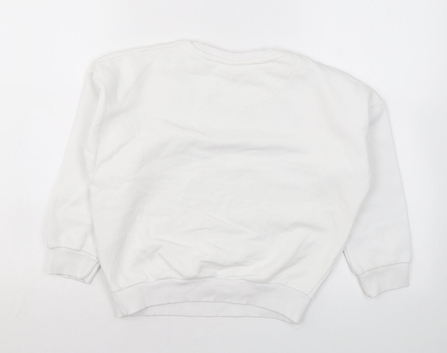 Rainbow High Girls White Cotton Pullover Sweatshirt Size 8-9 Years Pullover - Hype