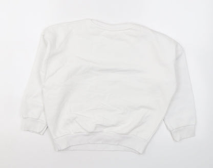 Rainbow High Girls White Cotton Pullover Sweatshirt Size 8-9 Years Pullover - Hype