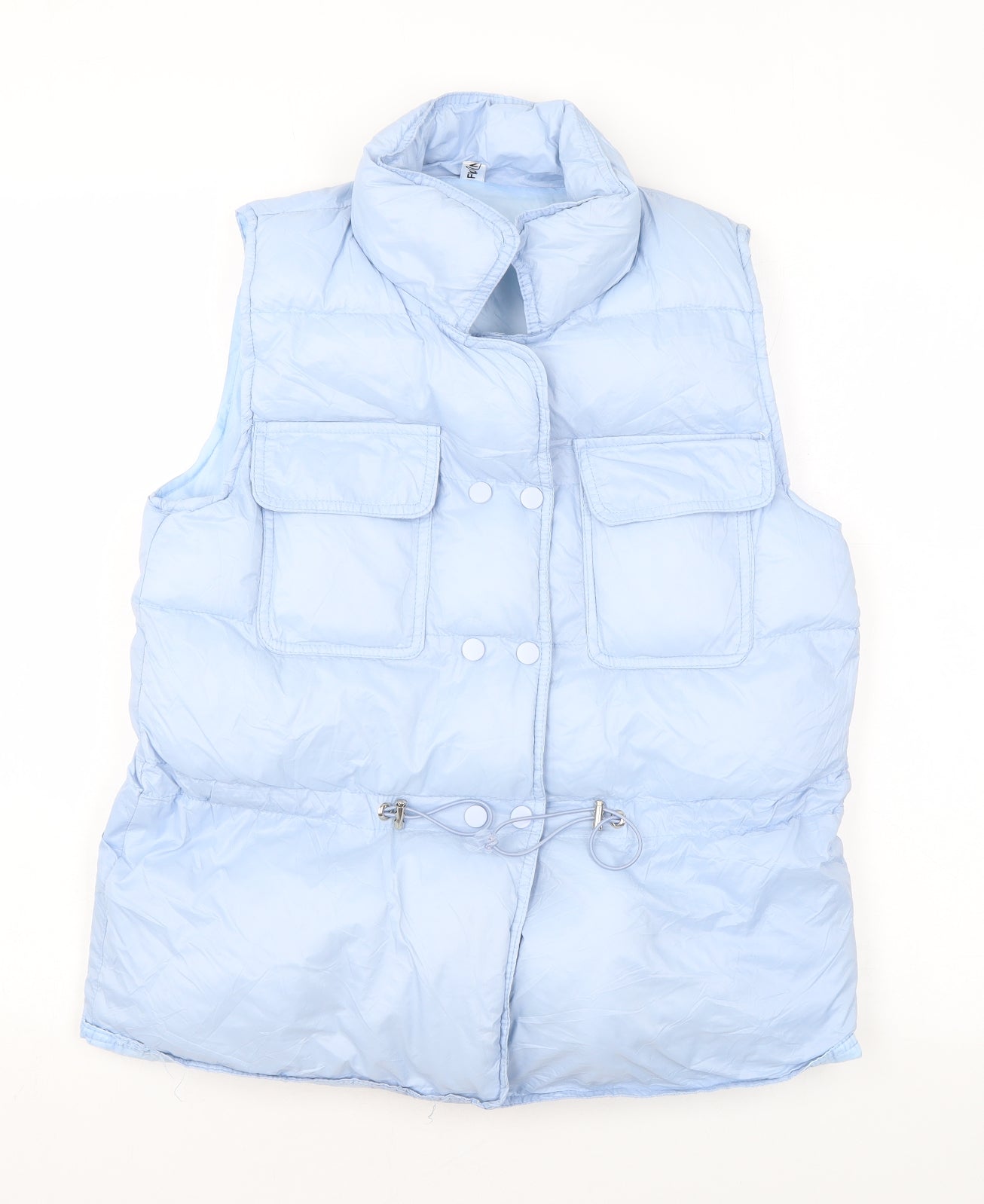 Flammode Womens Blue Gilet Coat Size S Snap