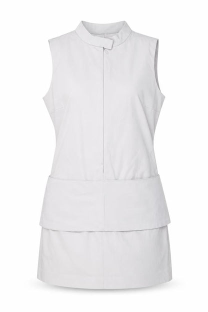 Zara Womens Grey Polyester Mini Size L Mock Neck Zip