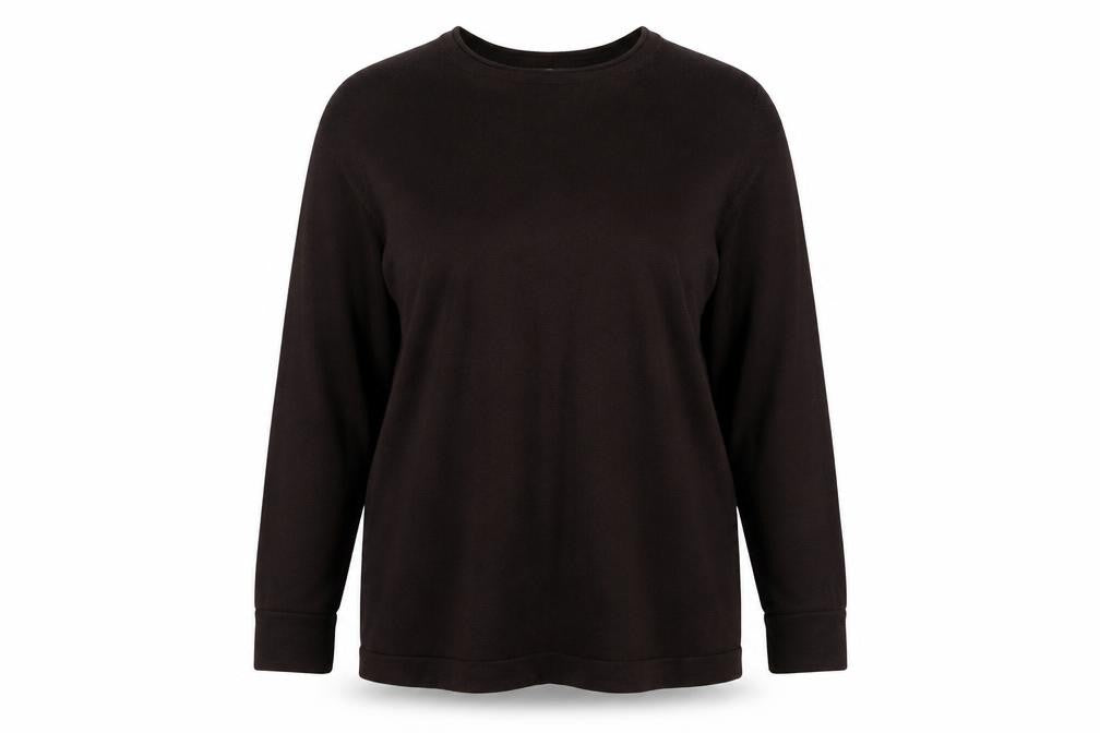 Ella J Womens Brown Round Neck Polyester Pullover Jumper Size 16