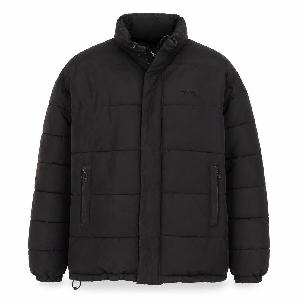 SCHOTT Mens Black Puffer Jacket Coat Size S Zip