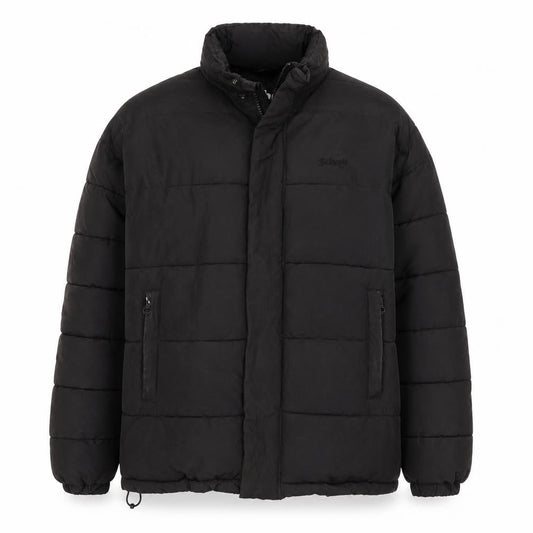 SCHOTT Mens Black Puffer Jacket Coat Size S Zip