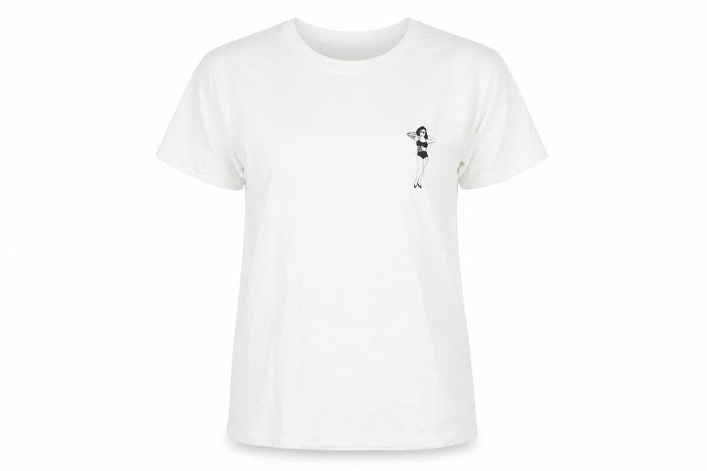 Kintsugi Womens White Polyester Basic T-Shirt Size 14 Round Neck