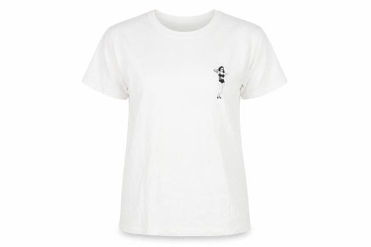 Kintsugi Womens White Polyester Basic T-Shirt Size 14 Round Neck