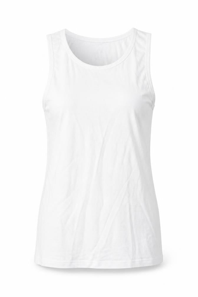 Marks & Spencer Womens White Cotton Basic Tank Size L Scoop Neck