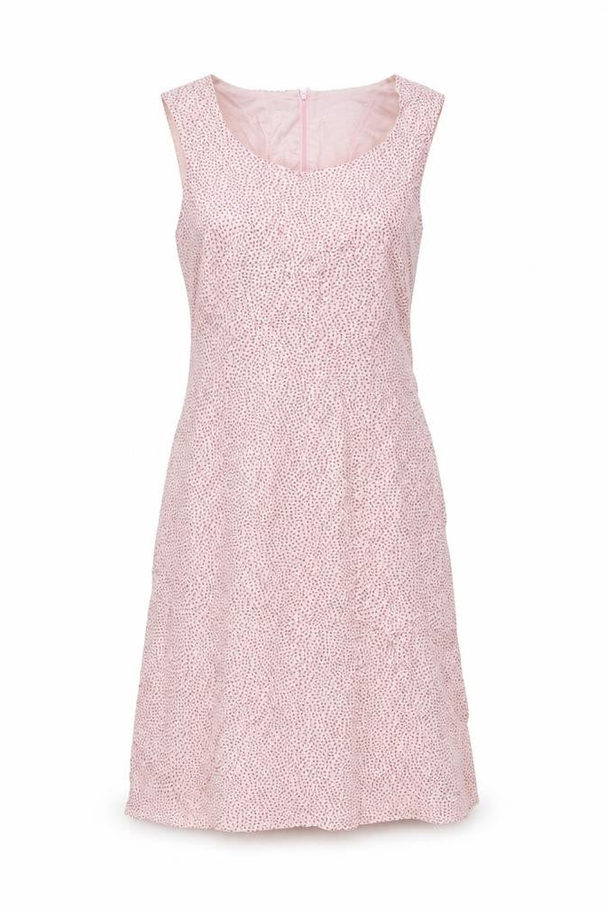 Gerry Weber Womens Pink Polka Dot Viscose Shift Size 10 Scoop Neck Zip