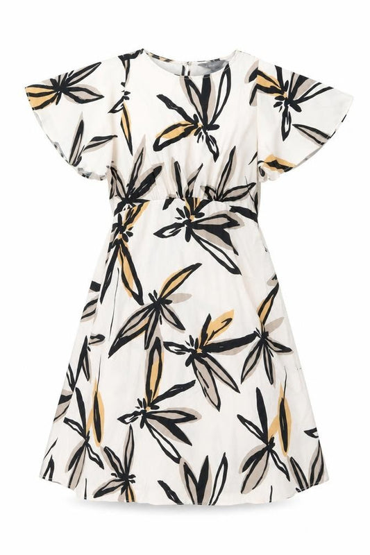 Principles Womens Pink Geometric Polyester Shift Size 12 Round Neck Button - Leaf Print