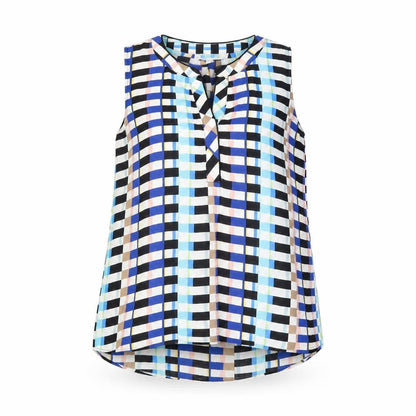 Rose + Olive Womens Multicoloured Geometric Polyester Basic T-Shirt Size S V-Neck
