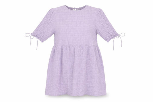 Lola May Womens Purple Viscose Skater Dress Size 8 Round Neck Tie