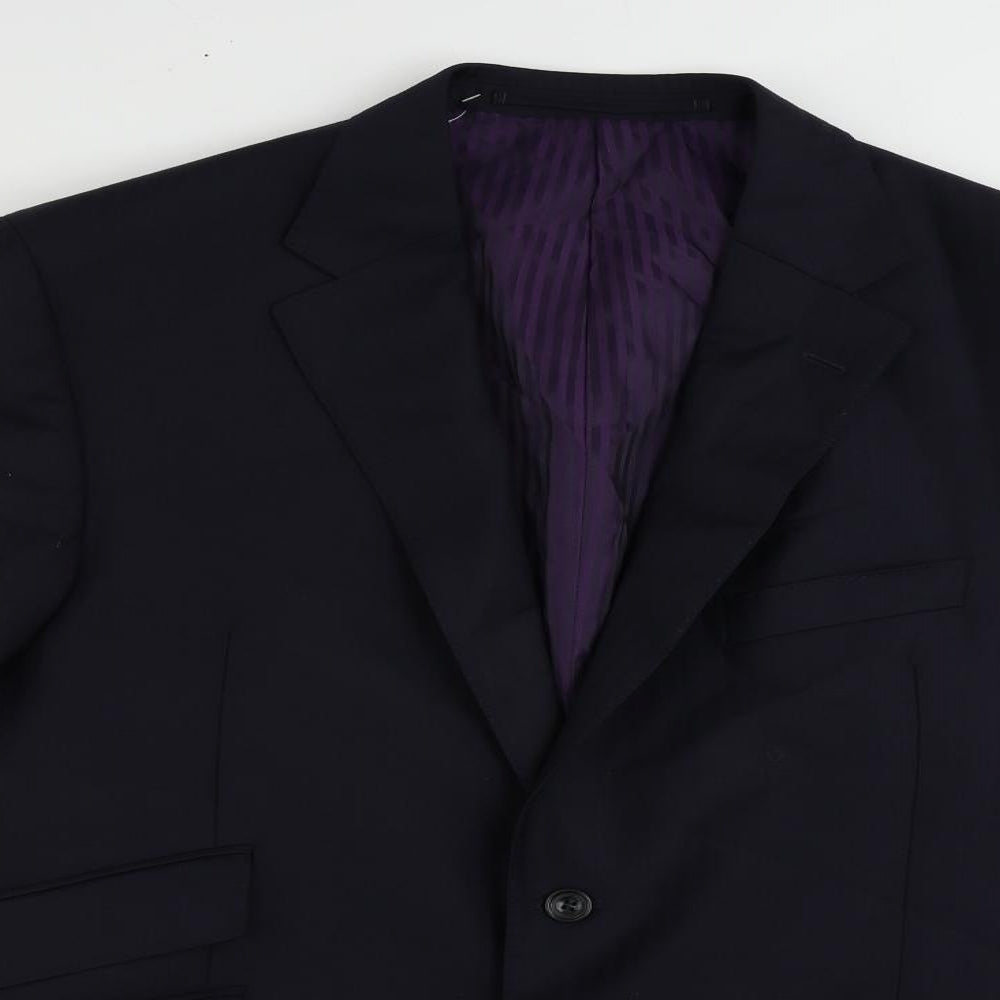 Marks and Spencer Mens Blue Striped Wool Jacket Suit Jacket Size 44 Regular