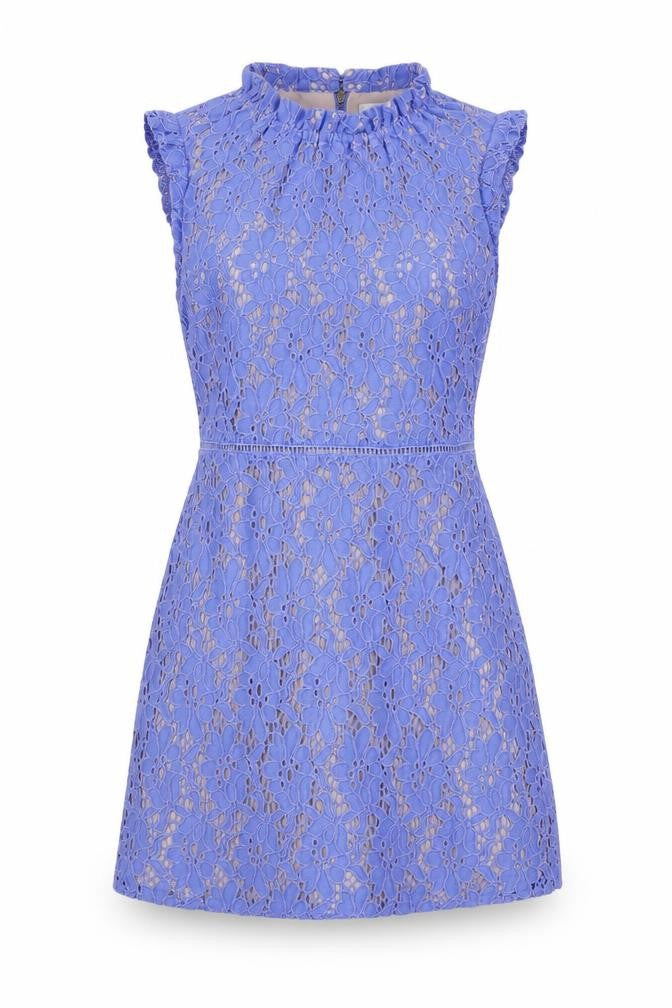 Oasis Womens Blue Cotton A-Line Size 10 Mock Neck Zip - Lined