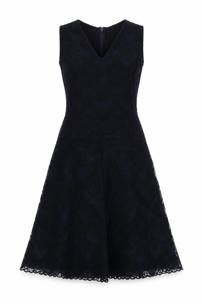 NEXT Womens Blue Cotton Fit & Flare Size 10 V-Neck Zip