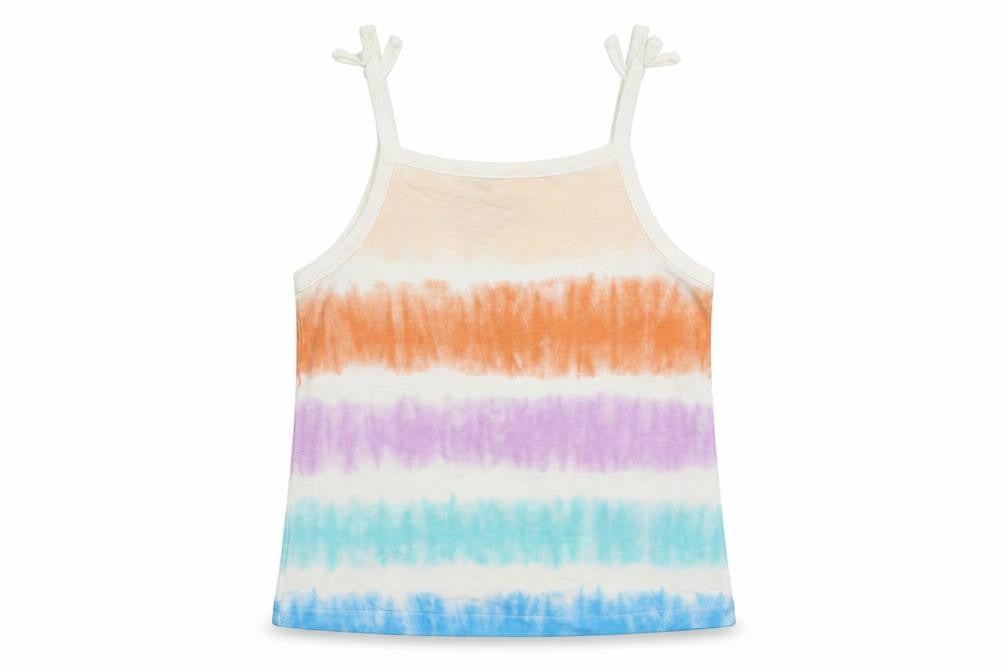 Marks & Spencer Girls Multicoloured Striped Cotton Camisole Tank Size 3-4 Years Square Neck Pullover