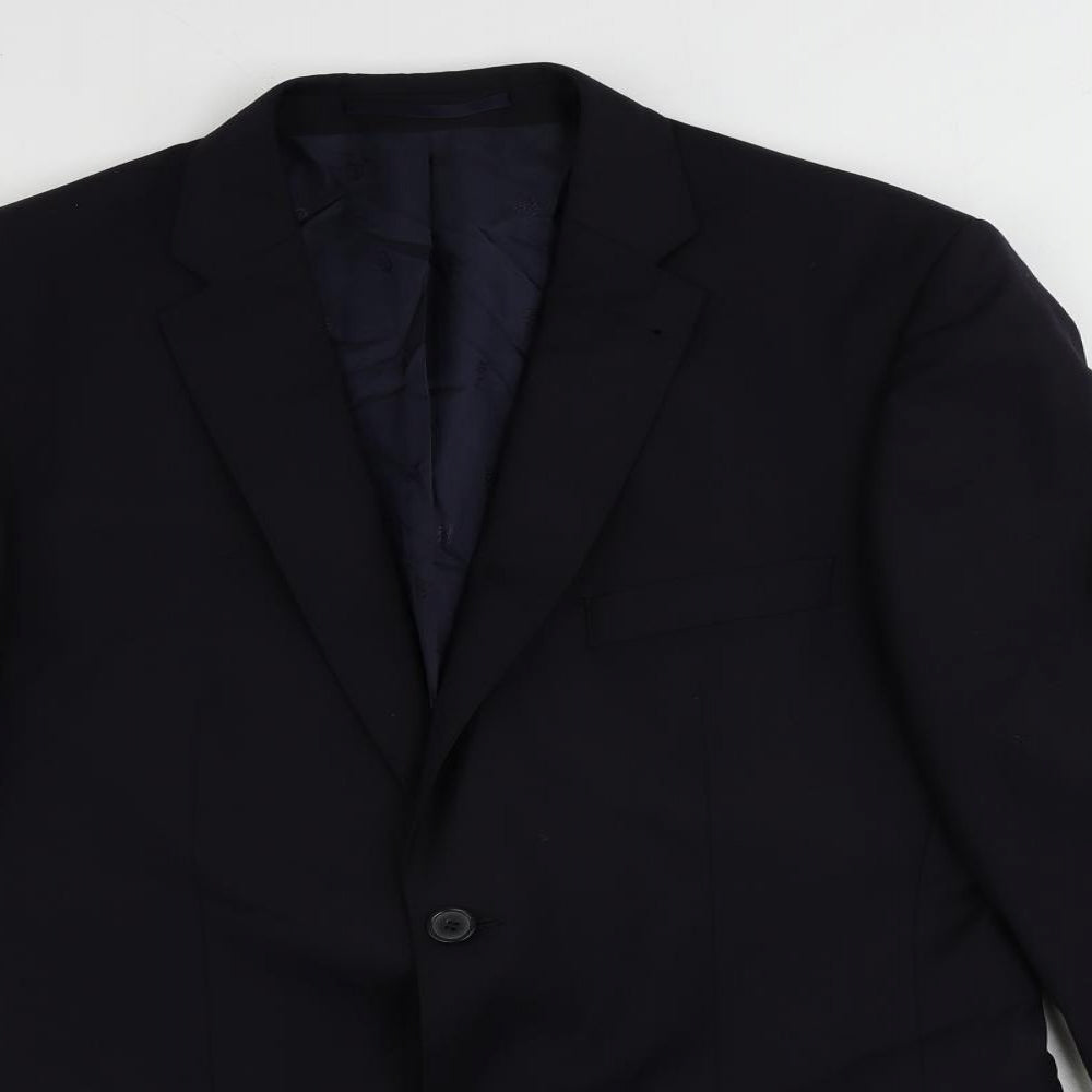 ROY ROBSON Mens Blue Wool Jacket Suit Jacket Size 38 Regular