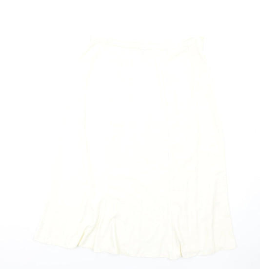Travel Light Womens Ivory Polyester A-Line Skirt Size XL Zip