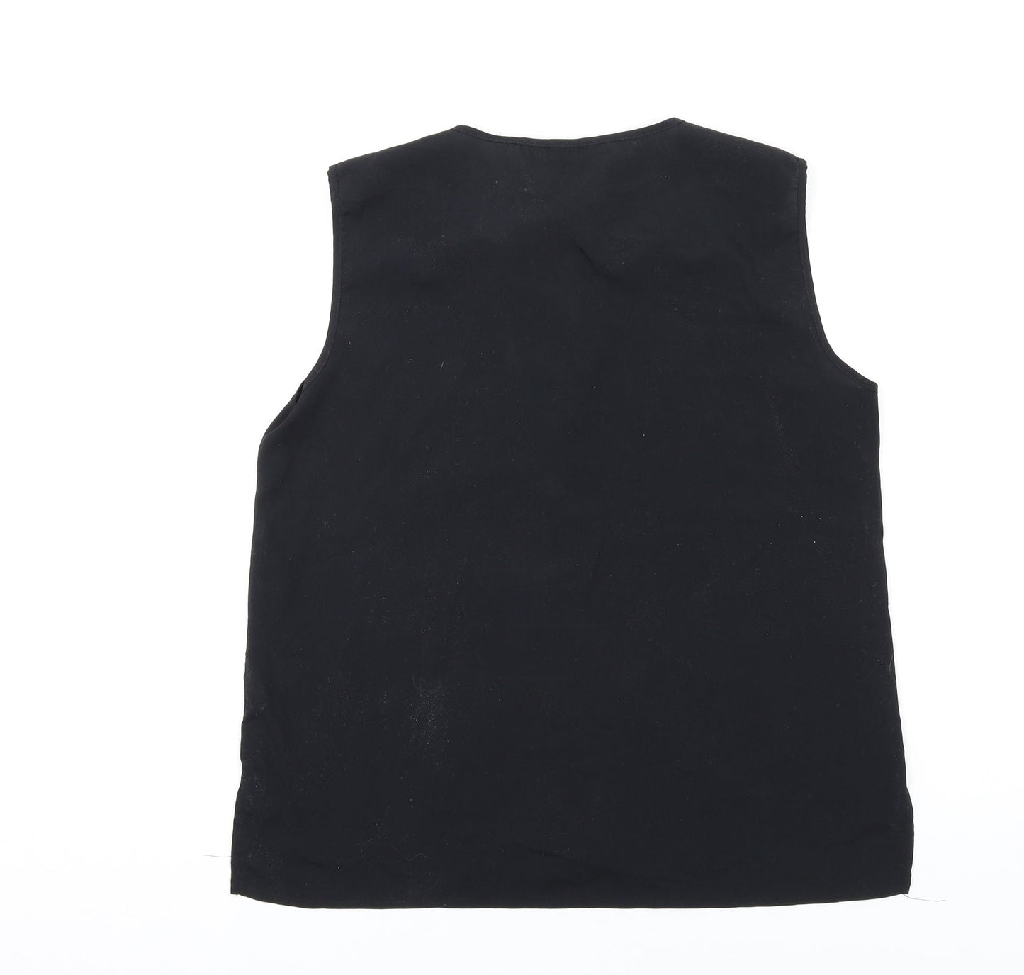 H&M Womens Black Polyester Basic Tank Size 14 V-Neck